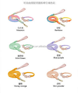 Corda in tessuto di cotone colorato collari morbidi per animali domestici guinzaglio forte e resistente al collare per cani guinzaglio - Product Image 6