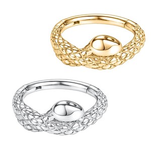 Anillo de nariz de acero inoxidable con forma de serpiente, color plateado y dorado, diseño de signo del zodiaco animal, regalo, joyería BH0072 - Product Image 1