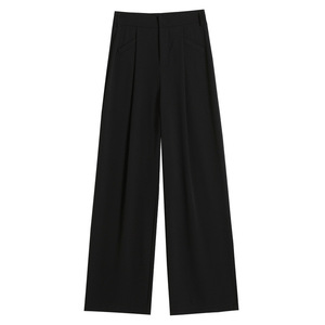Pantalones de pierna ancha de cintura alta de seda helada antiarrugas <span class=keywords><strong>La</strong></span> <span class=keywords><strong>Chapelle</strong></span> White para mujer, novedad de verano 2026, finos, de corte recto, estilo traje, para tallas pequeñas. - Product Image 5