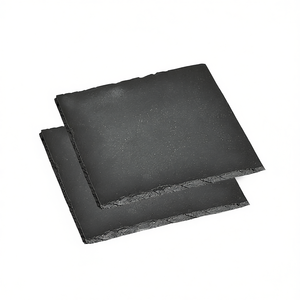 KESPER Coasters 2 Pack 5 Inches <b>Square</b> Slate Stone Drink Placemats For <b>Bar</b> <b>Table</b> Use - Product Image 2