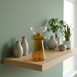 Carafe en verre ambré moderne avec bouchon en verre transparent, servant de distributeur de boissons pour la maison, la salle à manger et le bar. - Product Image 3