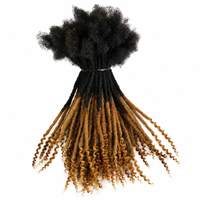 Extensions de dreadlocks en cheveux humains de 12 pouces, 1B 27 Ombre Locs avec pointes bouclées, extensions de locs permanentes faites à la main pour hommes et femmes