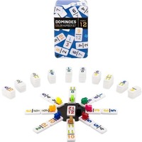 Ensemble de jeu de train mexicain double 12 couleurs jouets de dominos de moyeu en forme d'octogone vente en gros