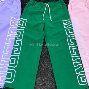 Custom 3m Reflective Print Stacked Nylon Windbreaker <b>Pants</b> High Quality Causal Lightweight Elastic Waistband Nylon Track <b>Pants</b> - Product Image 4