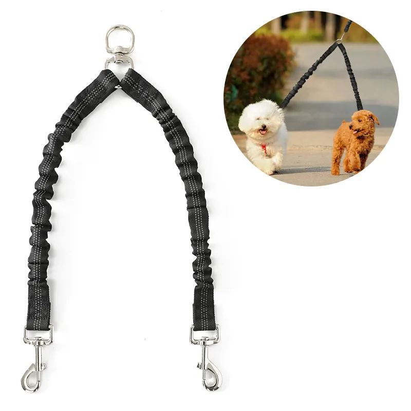 Double élastique sangle creuse formation élastique personnalisé robuste en Nylon réfléchissant luxe concepteur collier corde chien laisse