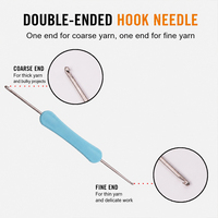 Crochet double embout Wanmei pour perruques, crochets à dreadlocks, outil de tressage pour coloration et mise en forme des extensions capillaires