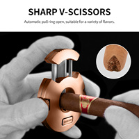 CIGARLOONG Coupe-cigares rond V-cigar haut de gamme, couteau à cigares personnalisé, coupe-cigares de table avec logo sur mesure, vente chaude