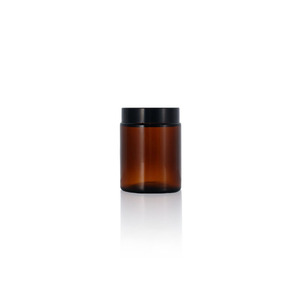Pot en verre brun élégant avec couvercle noir pour crèmes hydratantes de nuit, crème pour le <span class=keywords><strong>visage</strong></span>, lotion, argile 100g - Product Image 3