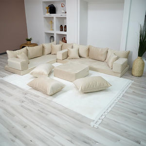 Set Divano da Pavimento Tradizionale Arabo, Cuscini Stile Marocchino Majlis Jalsa, Seduta Etnica da Soggiorno e Giardino con Schienale - Product Image 5