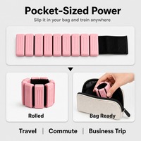 Poids réglables pour poignets et chevilles de 0,5 à 2 lb, en silicone antidérapant, bracelet lesté portable, logo personnalisé pour la course, la danse et l'entraînement