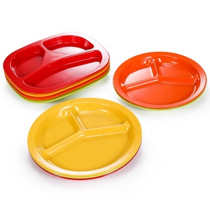 Piatto da pranzo in melamina da 10 pollici all'ingrosso, vassoio diviso <span class=keywords><strong>per</strong></span> fast food, piatto con scomparti <span class=keywords><strong>per</strong></span> la mensa scolastica, piatto in plastica - Product Image 3