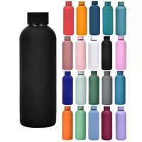 Bouteille d'eau sportive isotherme Mazoho en acier inoxydable à double paroi avec revêtement caoutchouté, anti-fuite, 350ML 500ML 750ML