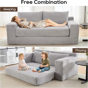 Sofá Cama de Pana Naranja Contemporáneo de Venta al por Mayor de Fábrica con Respaldo Acolchado y Diseño Plegable para Sala de Estar, 2 Plazas - Product Image 5