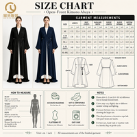 Nouvelle Abaya Femme Musulmane 2026 en Coton Islamique et Mousseline Noire, Modèle Ouvert, Vente en Gros OEM par Fabricant Musulman