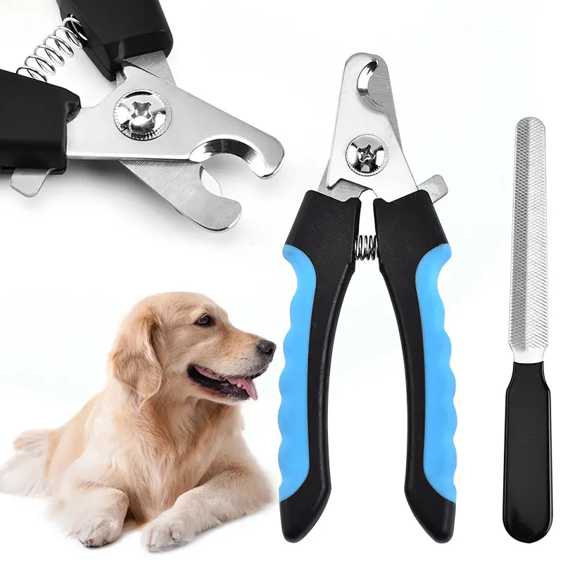 ペットの爪犬用品のための鎌ステンレス鋼グルーミングはさみクリッパー付きプロのペット猫犬爪切りカッター