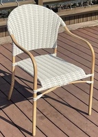Chaise de bistro français de jardin extérieur de haute qualité chaise de bras de canne chaise de bar en osier de rotin naturel