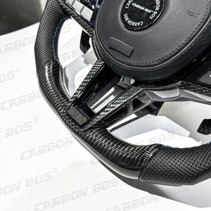 Volante Deportivo de Fibra de Carbono y Cuero de Calidad Personalizado de Fábrica para <span class=keywords><strong>BMW</strong></span> Serie <span class=keywords><strong>CS</strong></span> <span class=keywords><strong>M3</strong></span> M5 M6 G30 G31 G20 G38 G80 G82 - Product Image 3