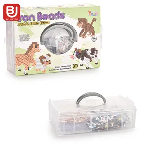 Popular Educacional Crianças Brinquedos De Plástico 3D Animal Tema Assembleia Brinquedos 5mm Perler Hama Fuse Beads Para Crianças