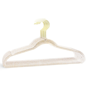 Cintres en plastique transparent personnalisés DS962, antidérapants, gain de place, cintres pour costumes, paillettes acryliques, poudre dorée, <span class=keywords><strong>cintre</strong></span> perlé - Product Image 2