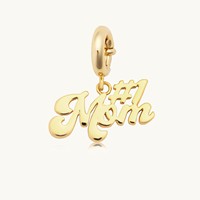 D132 Charmant Pendentif Breloque Glace Cerise pour Collier, en Acier Inoxydable Plaqué Or, pour Maman, Apprêt Bijoux DIY