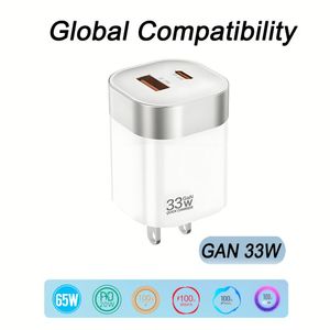 Global Compatibility 33W GaN Type C Portable Charger Fast Charger Quick Charge 3.0 for All Mobile Phone Power Wall <b>Adapter</b> - Product Image 3