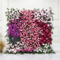 Mur de fleurs artificielles en rose rose GNW, toile de fond de fleurs pour scène de mariage, panneau de fleurs pour décoration de mariage
