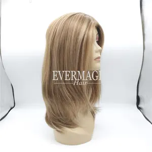 Màu Nâu Nổi Bật Silicone Chu Vi Tóc Giả Với Dải Chống Trượt Y Tế Wig Với Silicone Top Cho Bệnh Nhân Ung Thư