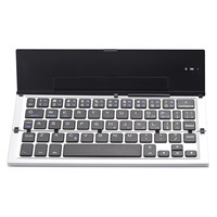 Keyboard Mini Kapasitif Lipat untuk Dudukan Portabel Nirkabel dari Paduan Aluminium untuk Ponsel, Tablet, Komputer, dan Pad