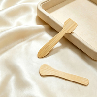 Cuillère cosmétique en bambou avec logo personnalisé, spatule à crème glacée, cuillère à crème pour le visage, cuillère miniature en bois écologique