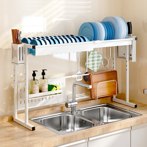 Kitchen Sink Dish Rack 2 Tier With Tray Quick Dry Modern Style For Dish Drying Storage - Product Image 3