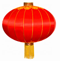 Moderne Chinesische Traditionelle Rote Hängelaternen Rote Beflockte Laternen für Chinesisches Neujahr Weihnachtsdekoration