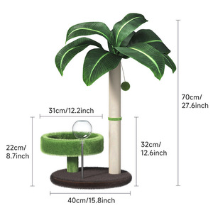 Torre de Escalada para <span class=keywords><strong>Gatos</strong></span> de 2 Niveles, Diseño de Árbol de Coco, Rascador de Sisal con Base Grande - Product Image 4