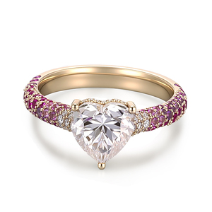 <b>custom</b> hiphop style 18k gold <b>ring</b> Heart lab grown diamond gold <b>rings</b> for women IGI Certified CVD Diamond <b>Ring</b> Daily matching - Product Image 3