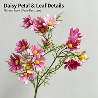 Bunga Daisy Buatan Warna-warni dengan Batang, Bunga Sutra Tiruan Realistis untuk Dekorasi Vas Rumah, Perlengkapan Pesta, dan Centerpiece Pernikahan