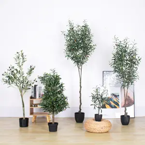 Customized Style and Design Indoor Ornament Fantasy Faux Potted Artificial Green Tree Indoor Artificial Olive Tree For Sale