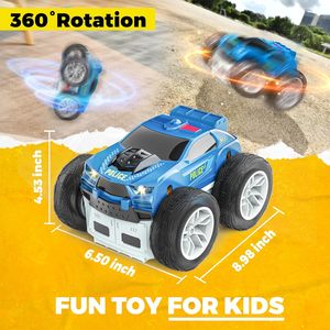 Voiture de police et d'ambulance télécommandée 2 en 1 Voiture de cascade RC double face avec 360 Flip Spinning Toy RC Drift Car - Product Image 6