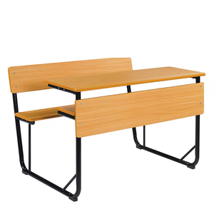 Conjunto de Silla y Escritorio Escolar Doble de Diseño Moderno y Simple, Muebles para Aula Hechos de MDF y Acero, 750 mm de Altura, 3 Años de Garantía, Uso Comercial - Product Image 1