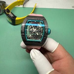 High-quality Carbon Fiber <b>Skeleton</b> <b>Automatic</b> <b>Watch</b> With Colorful Rubber Strap - Product Image 3
