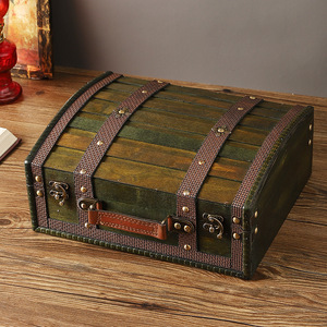 Mystic Arts Retro Wooden Storage <b>Box</b> <b>Large</b> Capacity Jewelry <b>Box</b> With Leather Handle For Home Decor And Photography Props - Product Image 4