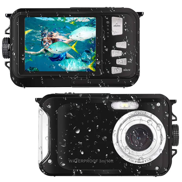 Meilleure vente plongée en plein air 10 pieds 3 mètres numérique 16x Zoom 1080p sport Hd vidéo sous-marine CMOS caméscope caméra étanche