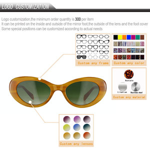 Lunettes de soleil unisexes pour hommes et femmes, mode, polarisées, ovales, monture intégrale en acétate, légères, logo personnalisé, écaille de tortue - Product Image 2