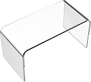 Meja Kopi Akrilik dengan Pelindung Penutup PVC 32*16*16 Inci Meja Kopi Modern untuk Ruang Tamu Meja Persegi Panjang Transparan - Product Image 2