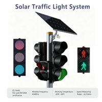 Feu de signalisation routière solaire LED pour piétons, 200 mm 300 mm, hors réseau, pour routes rurales et rues urbaines, IP65, pour système de contrôle de la circulation