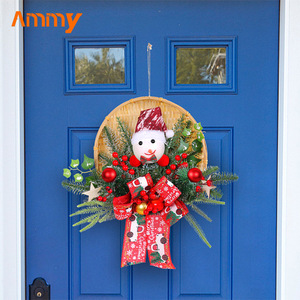AM-FDAA28 Ammy Fournitures <span class=keywords><strong>de</strong></span> décoration <span class=keywords><strong>de</strong></span> Noël Paniers Couronnes <span class=keywords><strong>de</strong></span> Noël Cross Borders Cute Decorated Wreath by Santa Claus - Product Image 4