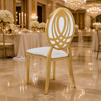 Chaise de banquet européenne dorée à dossier rond, chaise de luxe pour mariage, chaise de salle à manger pour hôtels et événements