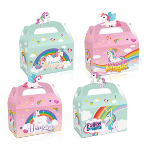 Scatola di carta a forma tridimensionale portatile unicorno personalizzato per festa magica - Product Image 5