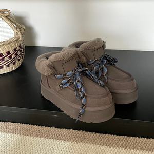 Bottes d'hiver et d'automne antidérapantes en fourrure de mouton, originales et de qualité supérieure, de la marque Uggs, à lacets, pour hommes et femmes, décontractées et chaudes pour l'extérieur - Product Image 3