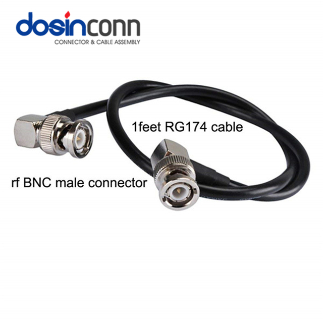 BNC Cable R/A BNC Male to Male with 30cm RG174 Wireless Antenna Cable