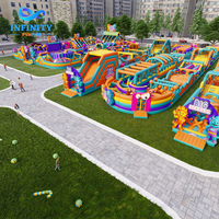 Solution tout-en-un pour parc gonflable personnalisé - Grand parc d'attractions extérieur, aire de jeux, parcours d'obstacles