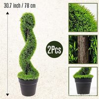 Arbre Topiaire Spirale Artificiel en Buis de 78 cm, Résistant aux UV, Style Nordique, Faux Buisseron Vert en Pot pour Mariage et Jardin - Vente en Gros